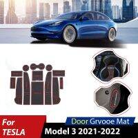 Anti-Slip Gate Slot Cup Mats For Tesla Model 3 2021 Tesla Model 3 Essories 2022 Door Cover Ruer Car Door Mats Non-Slip Pad