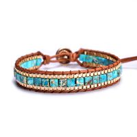 Women Natural Stone Chain Woven Wrap Bracelet Boho Jewelry Handmade Dropship Charms and Charm Bracelet