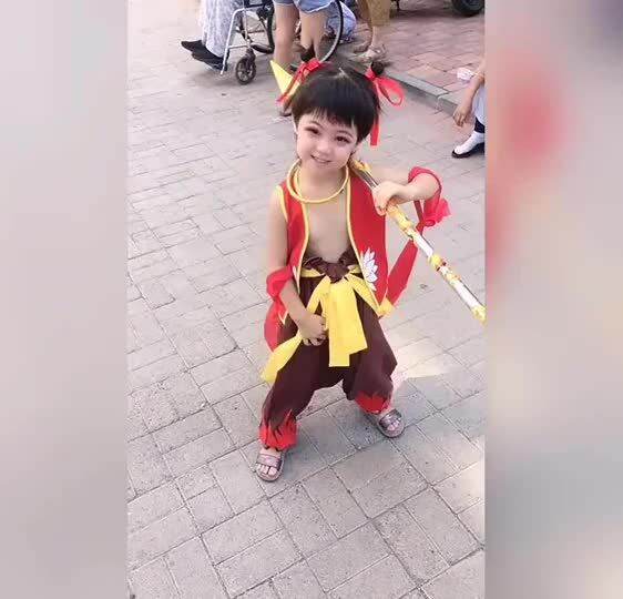 Nezha Cosplay kostum untuk kanak-kanak Nezha Zhi Mo Tong Jiang Shi ...