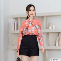 เสื้อทำงาน Miss Daisy : No.2070 เสื้อแขนยาวพิมพ์ลาย | Printed Long Sleeve Blouse