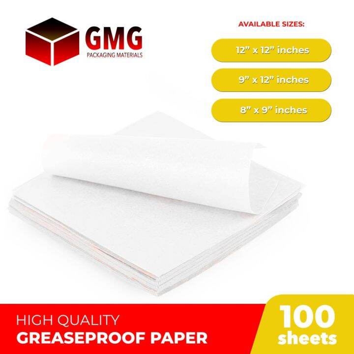[100 sheets] GMG Greaseproof Grease Proof Paper Lazada PH