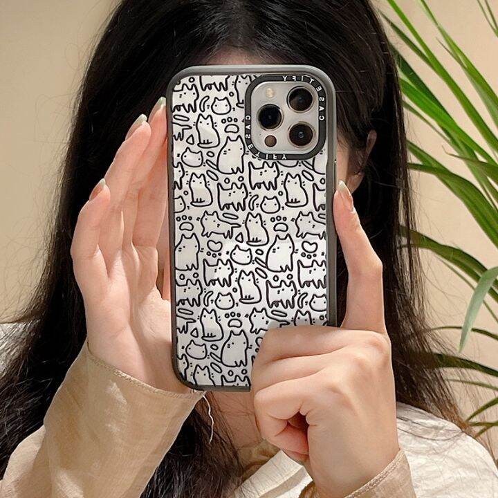 casetify-เคสโทรศัพท์อะคริลิคแข็ง-ผิวด้าน-กันกระแทก-ลายแมว-สําหรับ-iphone14-13-12-11-pro-max