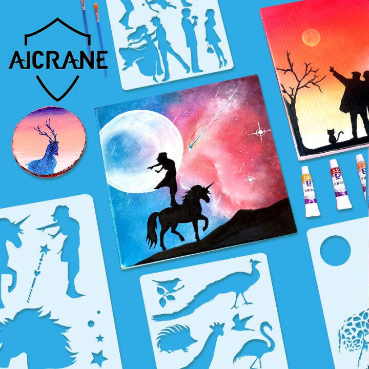 AICRANE New16 Pcs A4 Dream Silhouette Painting Template Beginner