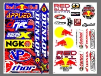 สติ๊กเกอร์แต่งรถ DUNLOP (สีฟ้า) RacerX NGK VP Racing RED BULL Castrol HONDA DIRTSHOP มอเตอร์ไซค์ สติ๊กเกอร์ติดกระจก แต่งรถรถยนต์ ติดหมวกกันน็อค จำนวน 2 แผ่น