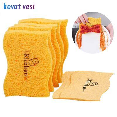 【hot】 2/3/5Pcs Cleaning Sponge Compressed Wood Pulp Cotton Dishwashing Cleaner for Tools