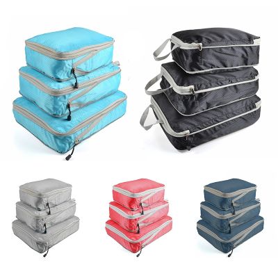 【CC】 Storage Compressible Packing Cubes Suitcase With Handbag Luggage Organizer