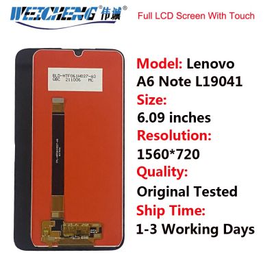 100% หน้าจอสัมผัสเดิม Digitizer L19041จอแอลซีดีประกอบสำหรับ Lenovo A6 Note จอแอลซีดีกระจกเซ็นเซอร์แผงมือถือ P Alsolua