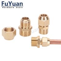 Copper Flaring Directly Connector 1/4" 3/8" 1/2" Male Thread to 6/8/10mm Pipe Brass Fitting Air Conditioning Extension Adapter Valves