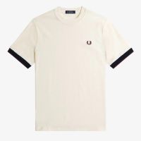 FREDPERRY เสื้อยืดลายตาข่ายแขนสั้นของผู้ชาย,เสื้อยืด2022กีฬาลำลองทรงหลวมผ้าคอตตอนปักลายบางสำหรับฤดูร้อน