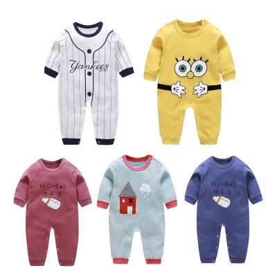 【cw】 Newborn Baby AutumnSleeve Onesie Cotton Infantil Romper Toddler CostumeJumpsuit Baby Clothing Baby Boy Climb Clothes 【hot】