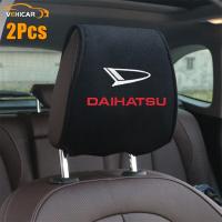 VEHICAR 2PCS Cotton Car Headrest Cover Headrest Protector Dust Proof Cover For DAIHATSH Auto Styling Badge Accessories Universal Seat Cushions