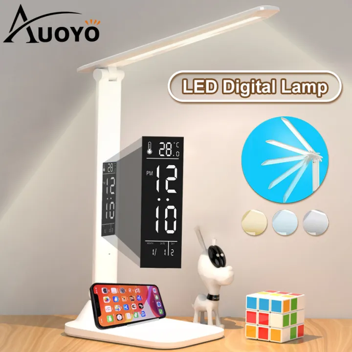 baloncesto Imperio gramática Auoyo LED Desk Lamp Lampshade for Study Table Digital Display Table Lamp  Charging Plug-in Dual-use LCD Desk Bedside Lamp Eye Protection Table Lamp  Touch Switch Foldable Night Reading Lighting | Lazada Singapore