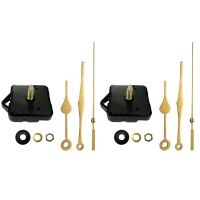 2X Non-Ticking Quartz DIY Wall Clock Movement Mechanism Kit with 6 Gold Silent Clock Repair Parts Replacement