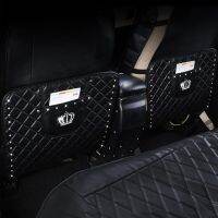 New Arrival New Style Metal Crown Diamond Leather Car Seat Protective Children Anti-Kick Pad For Cars Seat Back