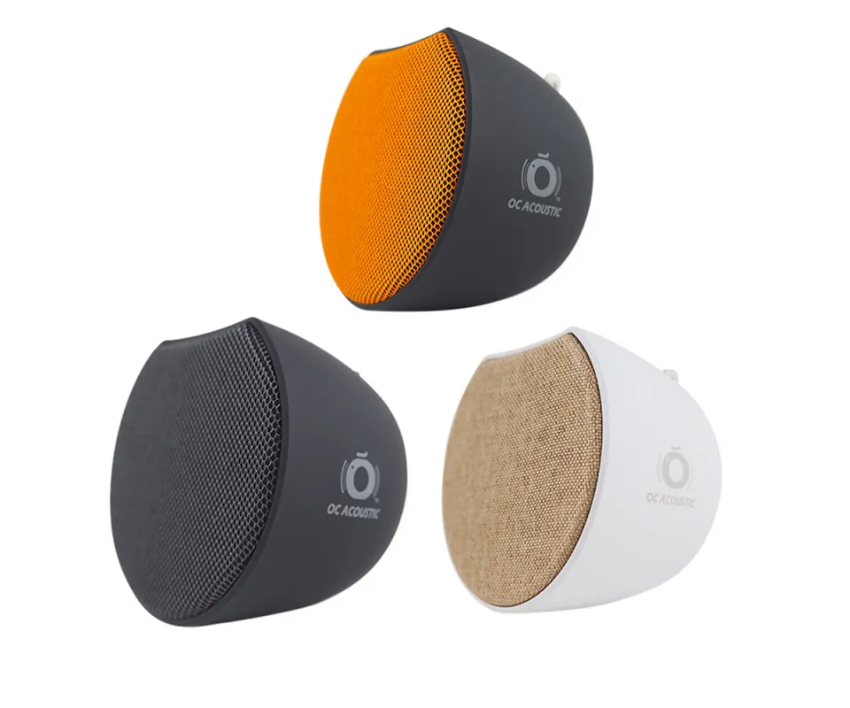 OC Acoustic Newport Plug-in Outlet Speaker with Bluetooth 5.1 and Built-in  USB Type-A Charging Port - Pair (Orange/Black)