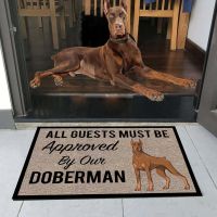 CLOOCL All Guests Must Be Approved By Our Golden Retriever Doormat 3D Pet Dog Doormat Absorbent Nonslip Carpet Entrance Door Mat