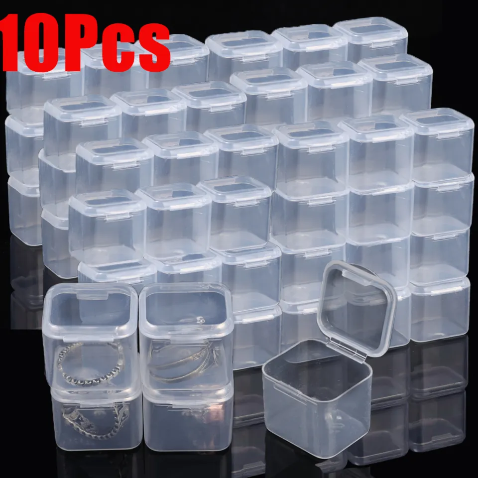 Small Storage Box Transparent Square Plastic Box For Earring Rings