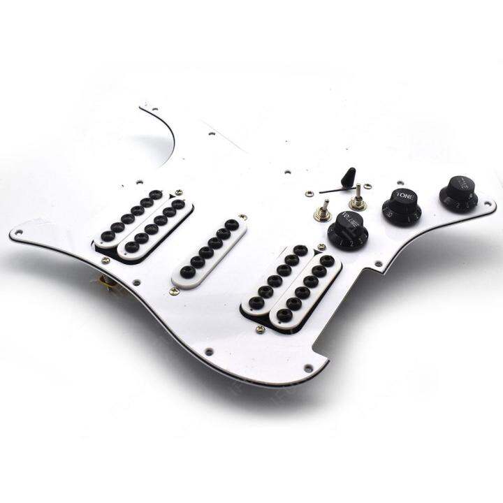 hsh-วงแหวนแยก-pickguard-กีตาร์ไฟฟ้ารถกระบะพร้อมสวิตช์แหวนประดับร่มสกรูประกอบแผ่นรอยขีดข่วนแบบมีสาย