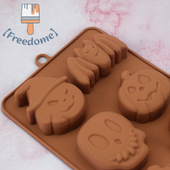 freedome-1pcsilicone-แม่พิมพ์อบช็อคโกแลตเค้กฟักทองฮาโลวีนตกแต่งขนมเยลลี่ฟองดองแม่พิมพ์คุกกี้อุปกรณ์เครื่องครัว