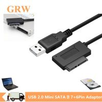 Grwibeou USB 2.0 to Mini Sata II 7+6 13Pin Adapter Converter Cable For Laptop CD/DVD ROM Slimline Drive Converter HDD Caddy Adapters