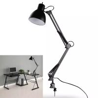 Home Table Lamp with Clamp Flexible Desk Lamp Leg Swing Arm Clamp Mount Light Black Reading Lights for Home Office Studio Study