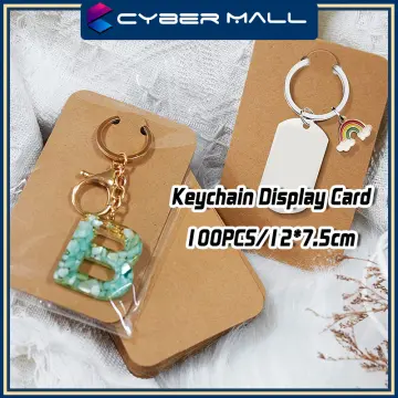 100Pcs Earring Necklace Keychain Display Card with Self Sealing Bags Double  Holes Retro Blank Kraft Paper Jewelry Display Card for Shop 