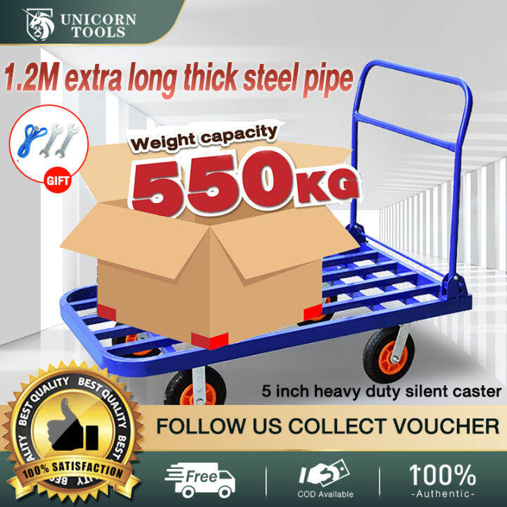 Foldable trolley, pushcart heavy duty for delivery ,hand truck trolley,550 KG, 120*65CM With 5