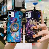 เคสโทรศัพท์ For iPhone 13 12 Mini 11 Pro Max X XS MAX XR 6 6S 7 8 Plus Fashion Tide Brand Luxury Starry Sky Wind Chimes Mandala Flower Square Phone Case With Ring Bracket