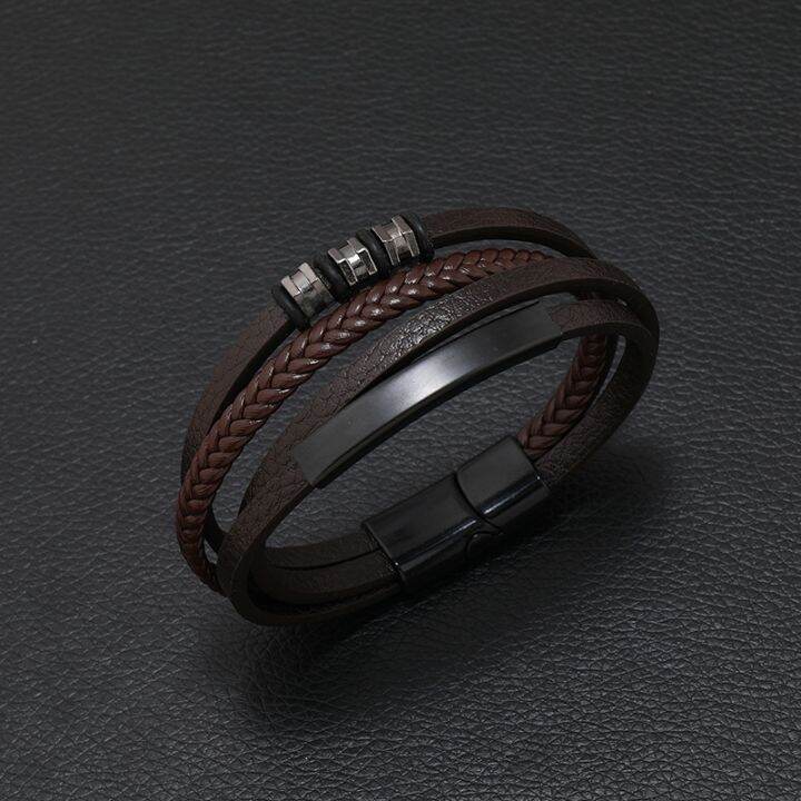 leather-bracelet-fashion-leather-rope-alloy-magnet-buckle-bracelet-men-39-s-rudder-bracelet-bracelet-leather-apart-bracelet-for-me