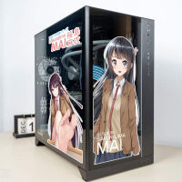 Sakurajima Mai สติกเกอร์ลายอะนิเมะสำหรับ Casing PC รูปลอกตกแต่งการ์ตูนญี่ปุ่นสำหรับสติกเกอร์ไวนิลถอดได้กันน้ำสำหรับคอมพิวเตอร์ ATX