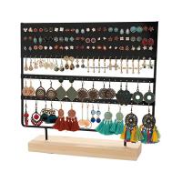 Earring Stand Display Rack 3-Tier Ear Stud Holder Jewelry Organizer Ear Stud Earring Holder 144 Holes with Wood Base