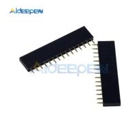 HVJ-20pcs 15 Pin Single Row Straight Female Pin Header 2.54mm Pitch Strip Connector Socket 1x15 15pin For Arduino Pcb