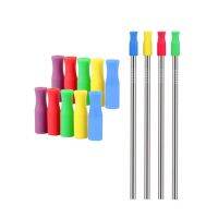 20pcs Caps Anti Burn Teeth Protector Bar Reusable Stainless Steel Straw Food Grade Accessories Silicone Tip No Rattle Cover 6mm Specialty Glassware