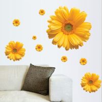 XUNJIE Wonderful Beautiful Waterproof 3D Floral Colorful Living Room Removable Daisy Flower Wall Stickers Wall Decals Decor Sticker Mural Sticker