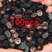 【YF】 100pcs Universal Tyre Valve Dust Caps Stem Covers Plastic Tire with O Rubber Ring For Car Moto Bicycle Accessories