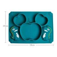 Baby Silicone Suction Plate Dinnerware Kid Children Cute Cartoon Dinosaur Infant Eating Training Complementary Food Bowl