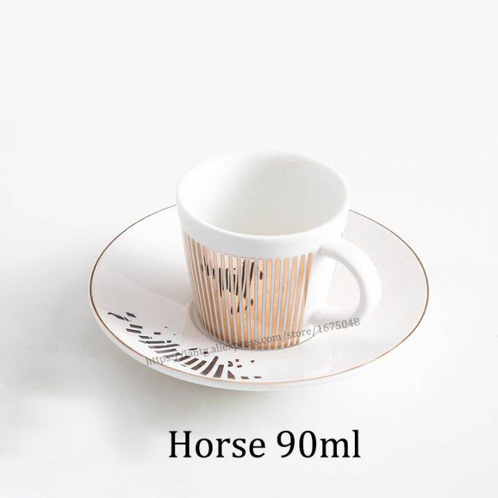 high-end-cups-creative-horse-anamorphic-cup-mirror-reflection-cup-hummingbird-mug-luycho-ชุดชากาแฟพร้อม-coaster-90ml-220ml