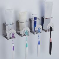 【CW】 Toothbrush Holder Wall Mounted Rack Adhesive Washing Cup Removable Drying Organizer