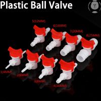 1pcs Platics 4mm 6mm 8mm 10mm 12mm 16mm 20mm PVC Hose Barb Two Way Plastic Ball Valve Aquarium Garden Micro Irrigation Connector