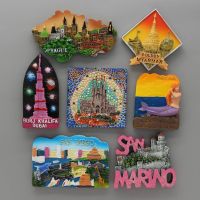 ❀ fridge magnets Barcelona mosaic Burj khalifa dubai golden Myanmar Prague san diego San Marino Thai Mermaid home decoration gifts