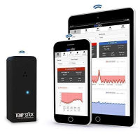 Ideal Sciences Temp Stick Wireless Remote Temperature &amp; Humidity Sensor. Connects Directly to WiFi. Free 24/7 Monitoring, Alerts &amp; Historical Data. Free iPhone/Android Apps, Monitor from Anywhere, Anytime! -Black