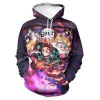 Sudadera con capucha de Demon Slayer para hombre, mujer y niño, suéter Unisex de Anime, No Yaiba Kimetsu, Harajuku, novedad de otoño