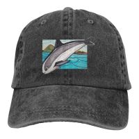 Watercolour Vaquita Yarn-Dyed Adult Denim Sun Hat Classic Vintage Adjustable Baseball Cap