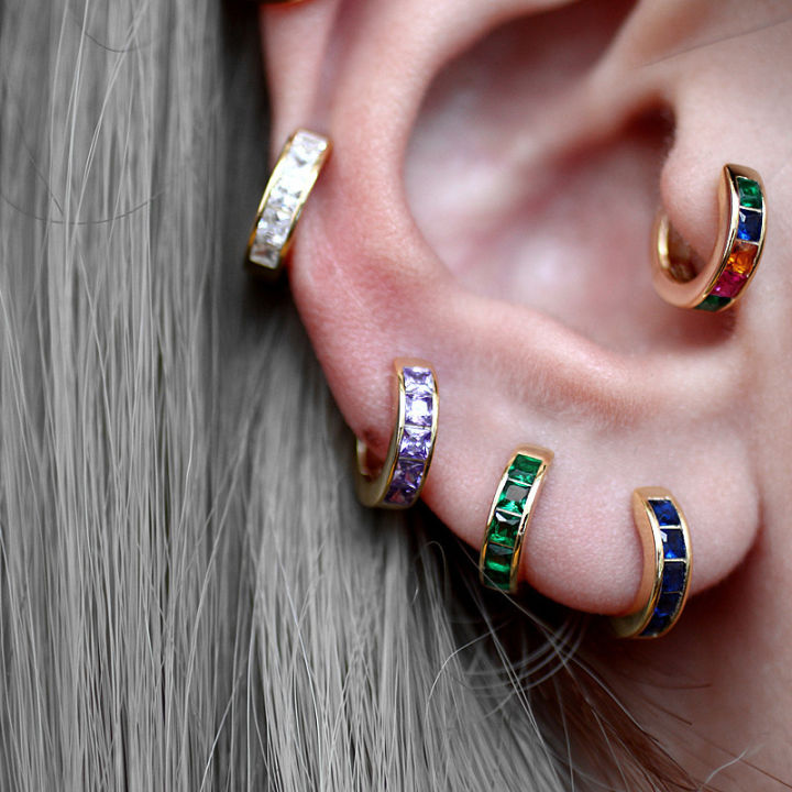 faitolagiเครื่องประดับboho-ear-cuffคริสตัลcรูปร่างfull-rhinestonesที่มีสีสันง่ายปลอมเจาะearcuffsคลิป