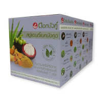 Twin Lotus ดอกบัวคู่ สบู่มังคุด ขนาด 85 กรัม แพ็ค 4 ก้อน Herbal Soap