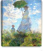 ผู้หญิงเดินด้วยร่มกันแดด1875 Claude Monet ขั้นตอนก่อนทำศิลปะศิลปะบนผนังผ้าใบ Giclee สำหรับ24x20การตกแต่งบ้าน