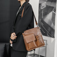 Vintage Men Messenger Bags Classic Leather Man Shoulder Bags Business Briefcase Sling Solid Brown Male Crossbody Bag