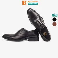 Giày tây nam oxford công sở G105, giày nam da bò nappa cao cấp màu đen có dây buộc, mặt trơn có viền- Bụi leather- hộp sang trọng -BH 12 tháng