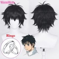 Anime Jujutsu Kaisen 0: The Movie Yuta Okkotsu Cosplay Wig Black Yuuta Okkotsu Hair Ring Heat Resistant Synthetic Wigs Wig Cap