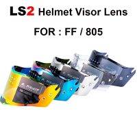 เดิม LS2ทันเดอร์หมวกกันน็อครถจักรยานยนต์ Visor LS2 FF805ใสโครเมี่ยมสีแดงพิเศษโล่